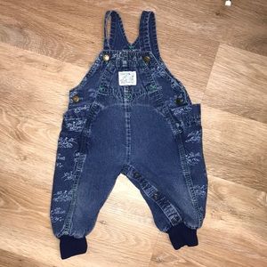 Vintage OshKosh overalls with boat details